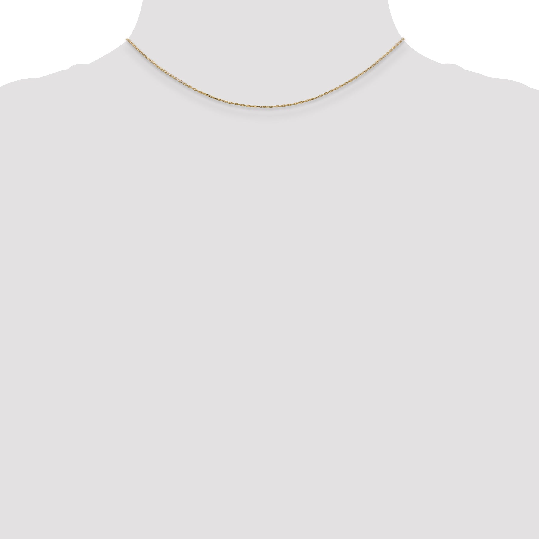 14K 14 inch .8mm Diamond-cut Cable with Lobster Clasp Chain