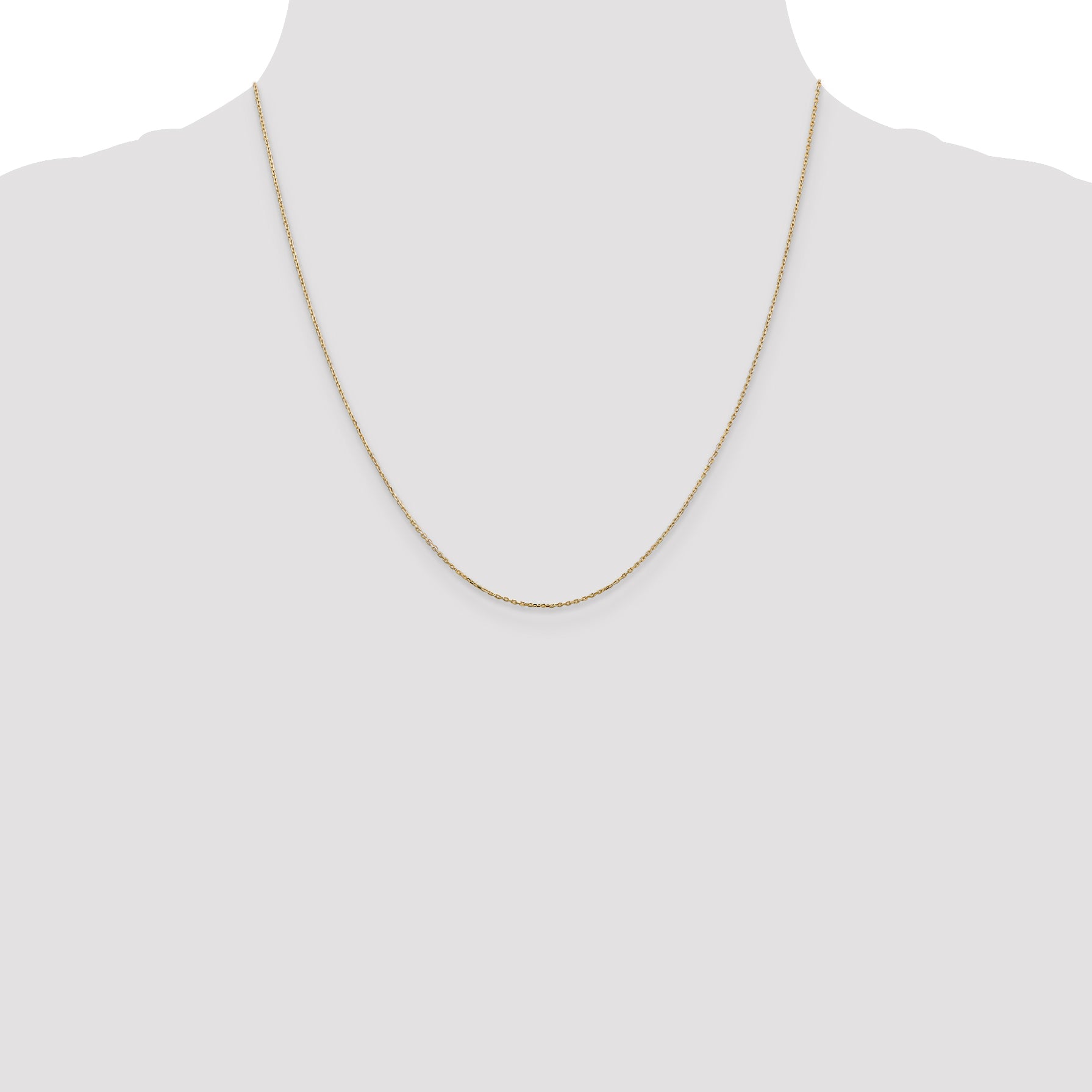 14K .8mm Diamond-Cut Cable with Lobster Clasp Chain