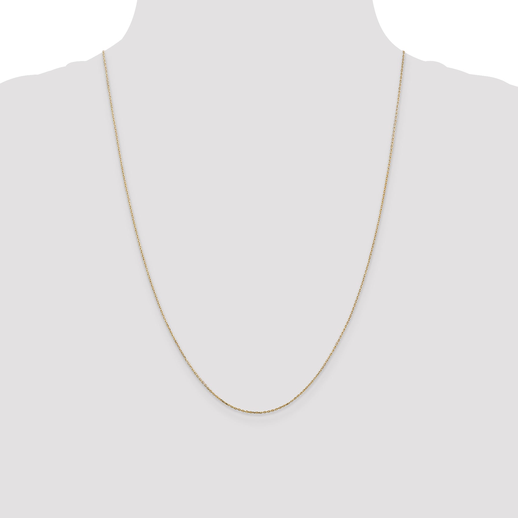 14K .8mm Diamond-Cut Cable with Lobster Clasp Chain