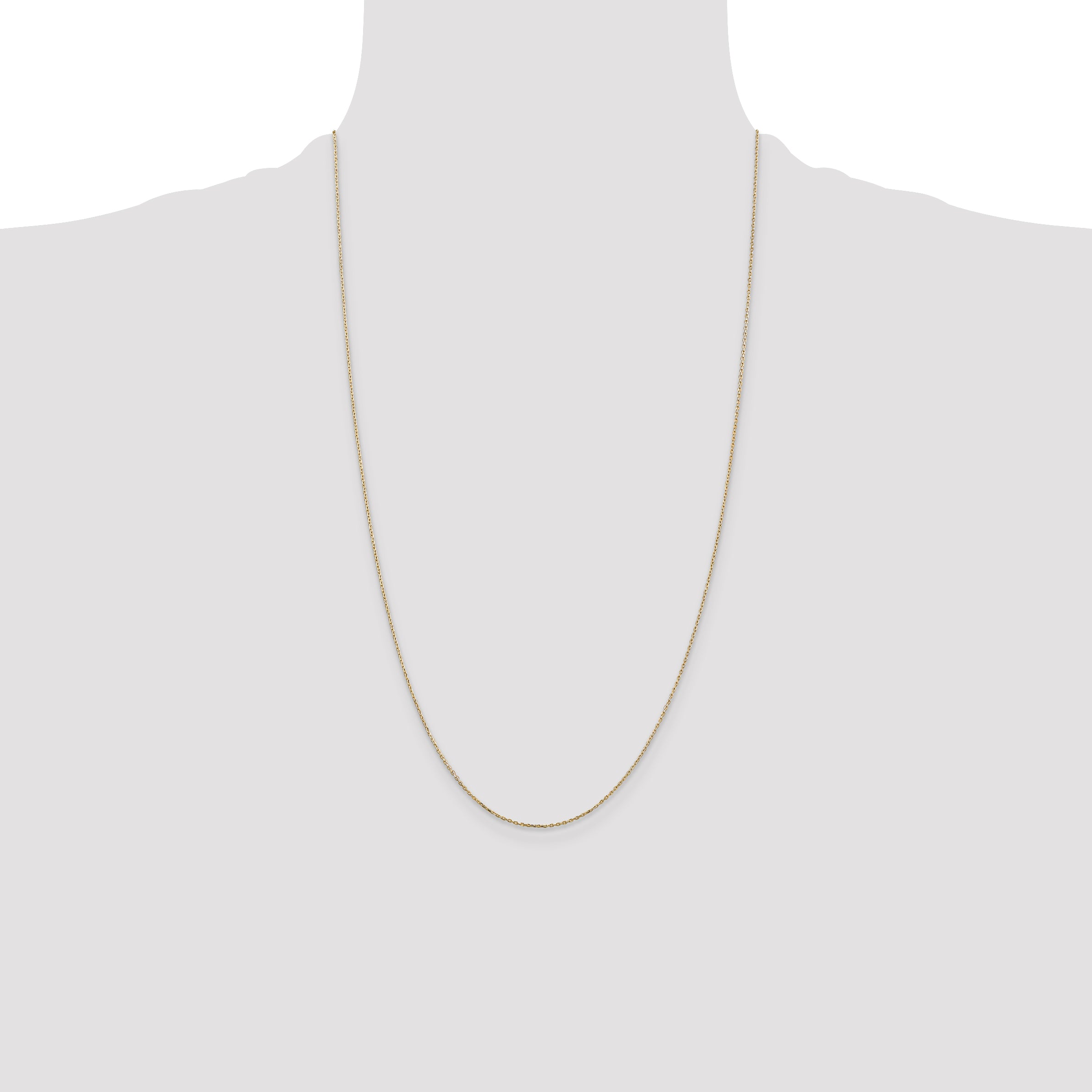 14K 26 inch .8mm Diamond-cut Cable with Lobster Clasp Chain