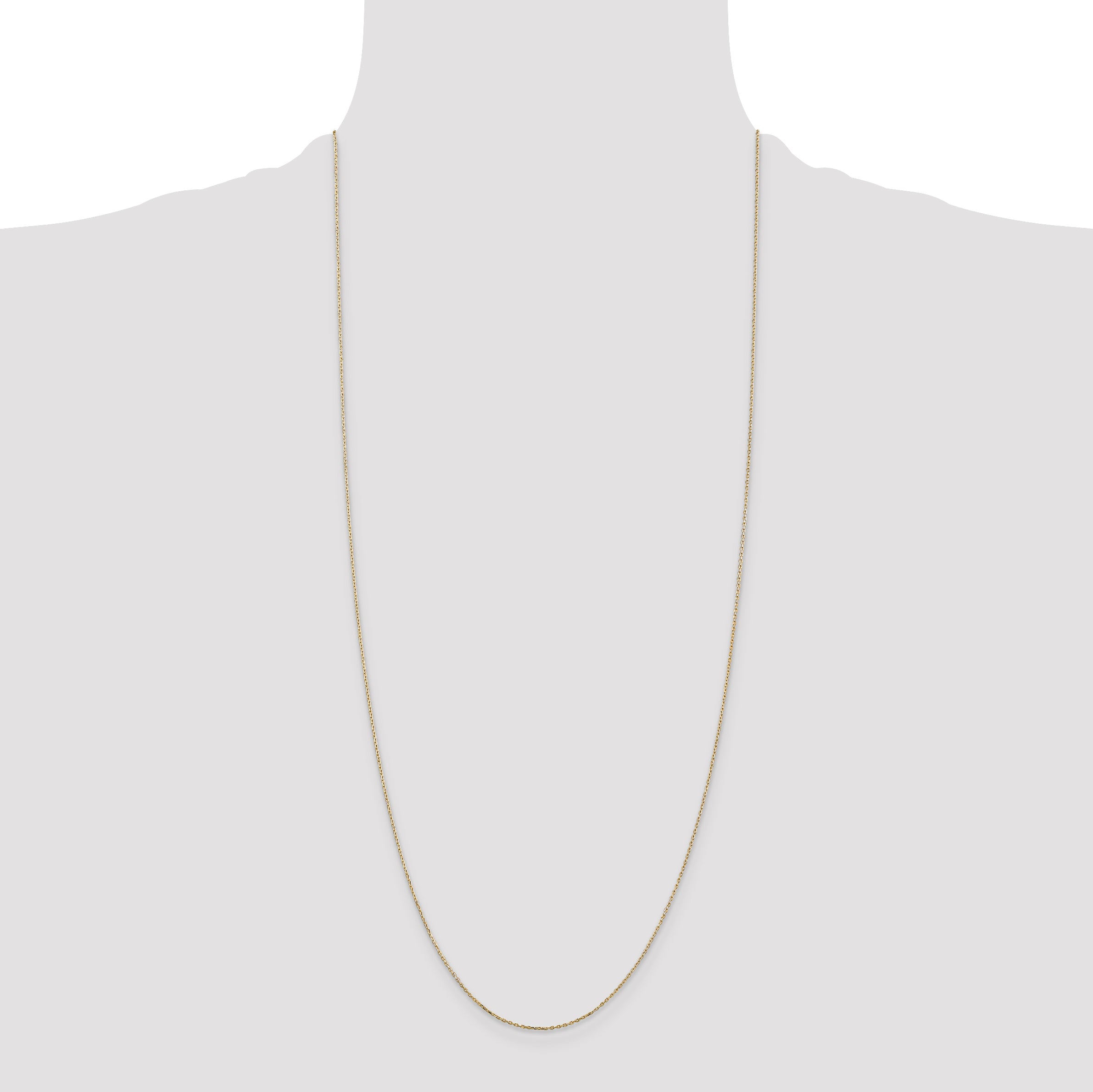 14K 30 inch .8mm Diamond-cut Cable with Lobster Clasp Chain