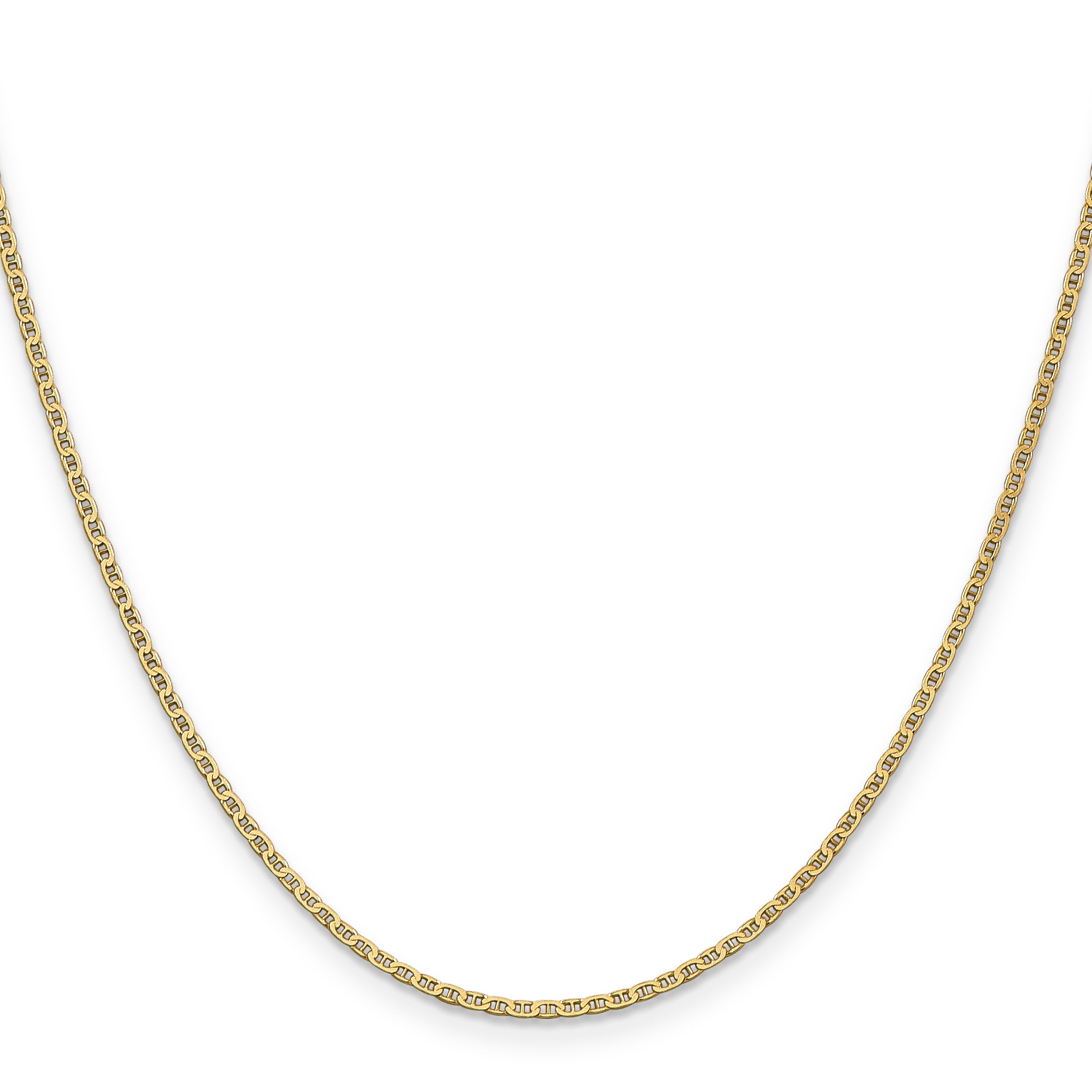14K 24 inch 1.5mm Lightweight Flat Anchor Link with Lobster Clasp Pendant Chain