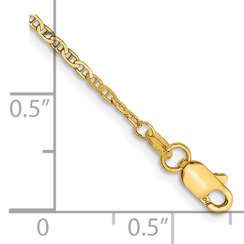 Flat Anchor Link Anklet in 14K Yellow Gold, 1.5mm Secondary image