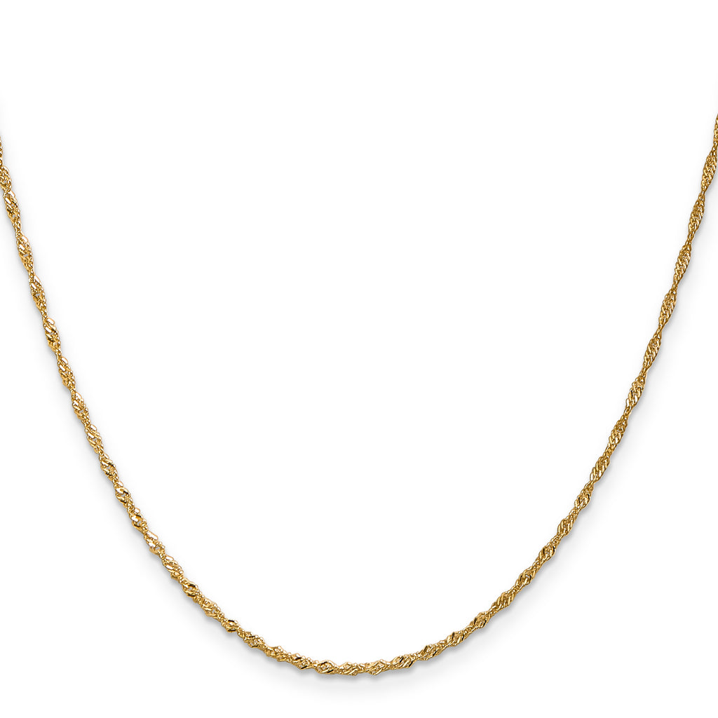 14K 1.40mm Singapore with Spring Ring Clasp Anklet