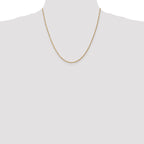 14K Yellow Gold Solid Singapore Chain Necklace 1.4mm