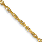 14K 1.40mm Singapore with Spring Ring Clasp Anklet