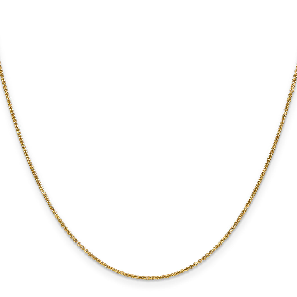 14K 1mm Round Open Link Cable with Lobster Clasp Chain