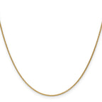 14K 1mm Round Open Link Cable with Lobster Clasp Chain