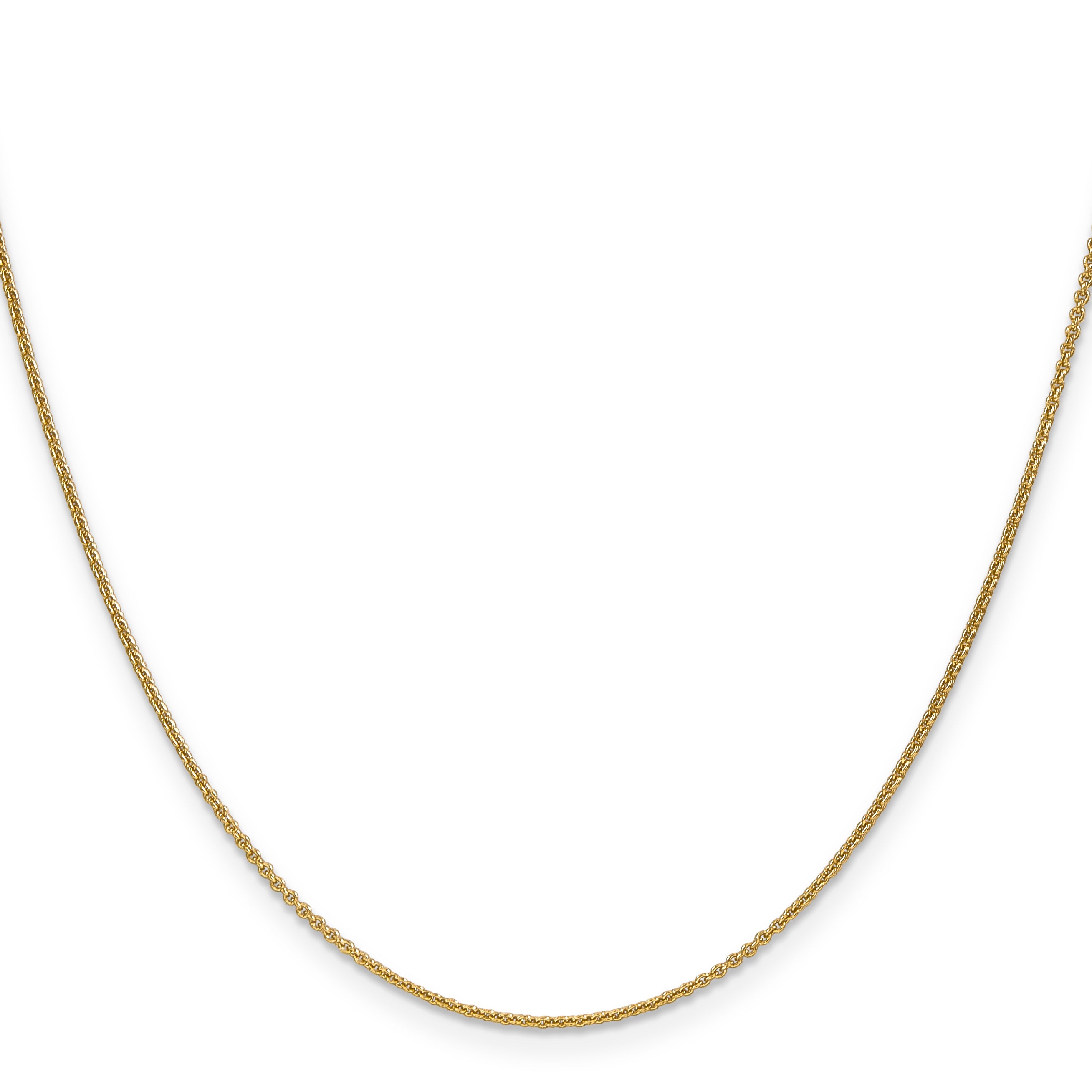 14K Yellow Gold Solid Cable Chain Necklace 1mm Secondary image