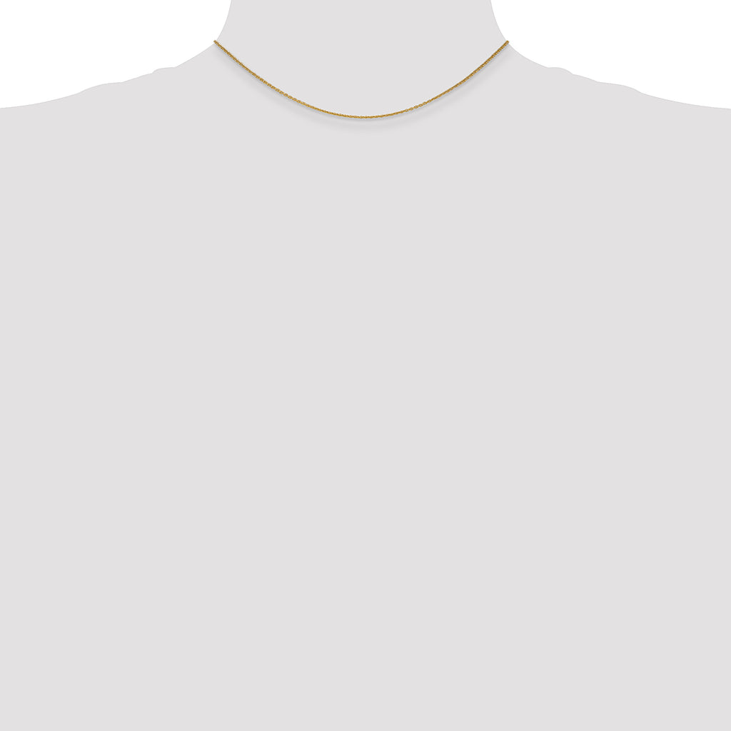 14K 1mm Round Open Link Cable with Lobster Clasp Chain