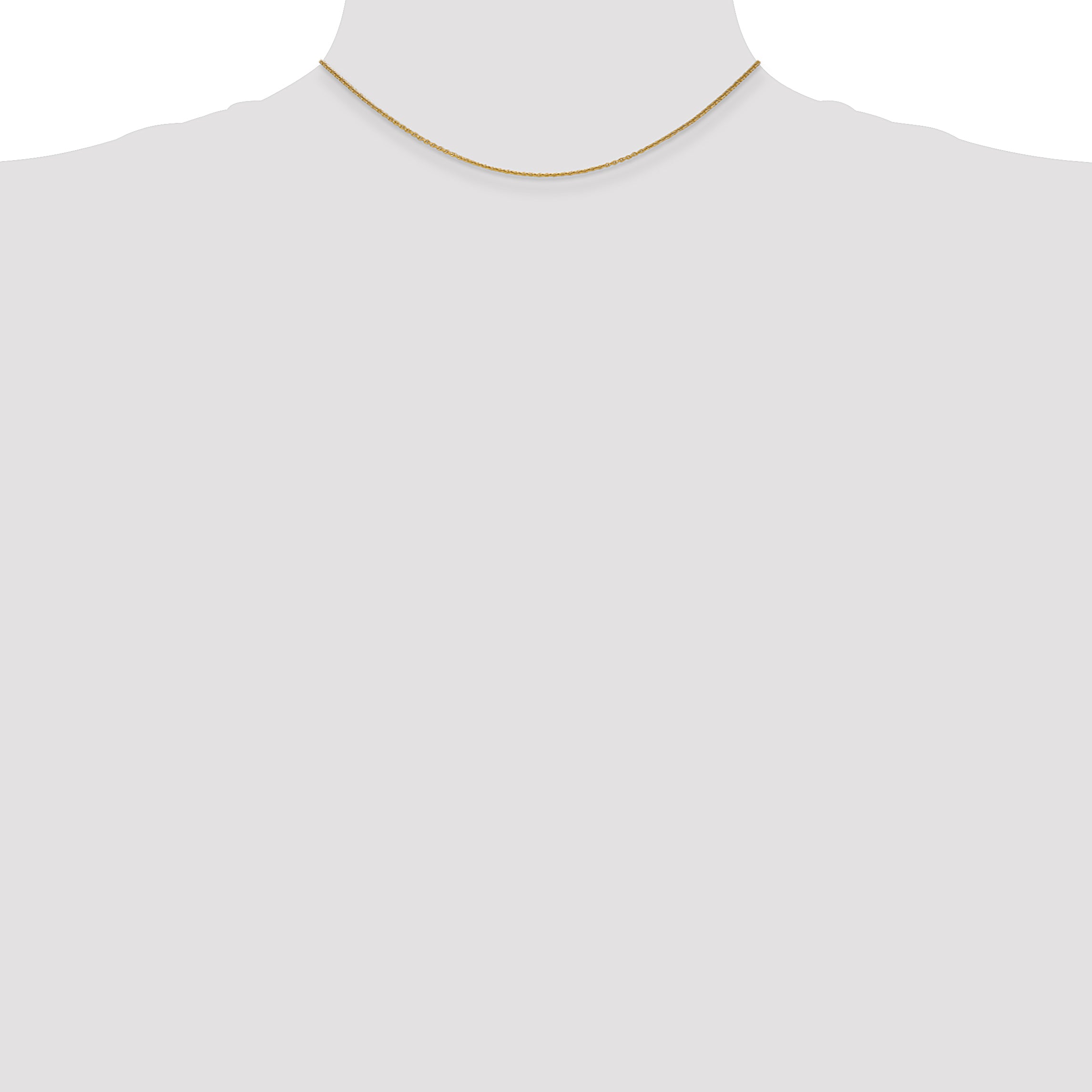 14K 1mm Round Open Link Cable with Lobster Clasp Chain