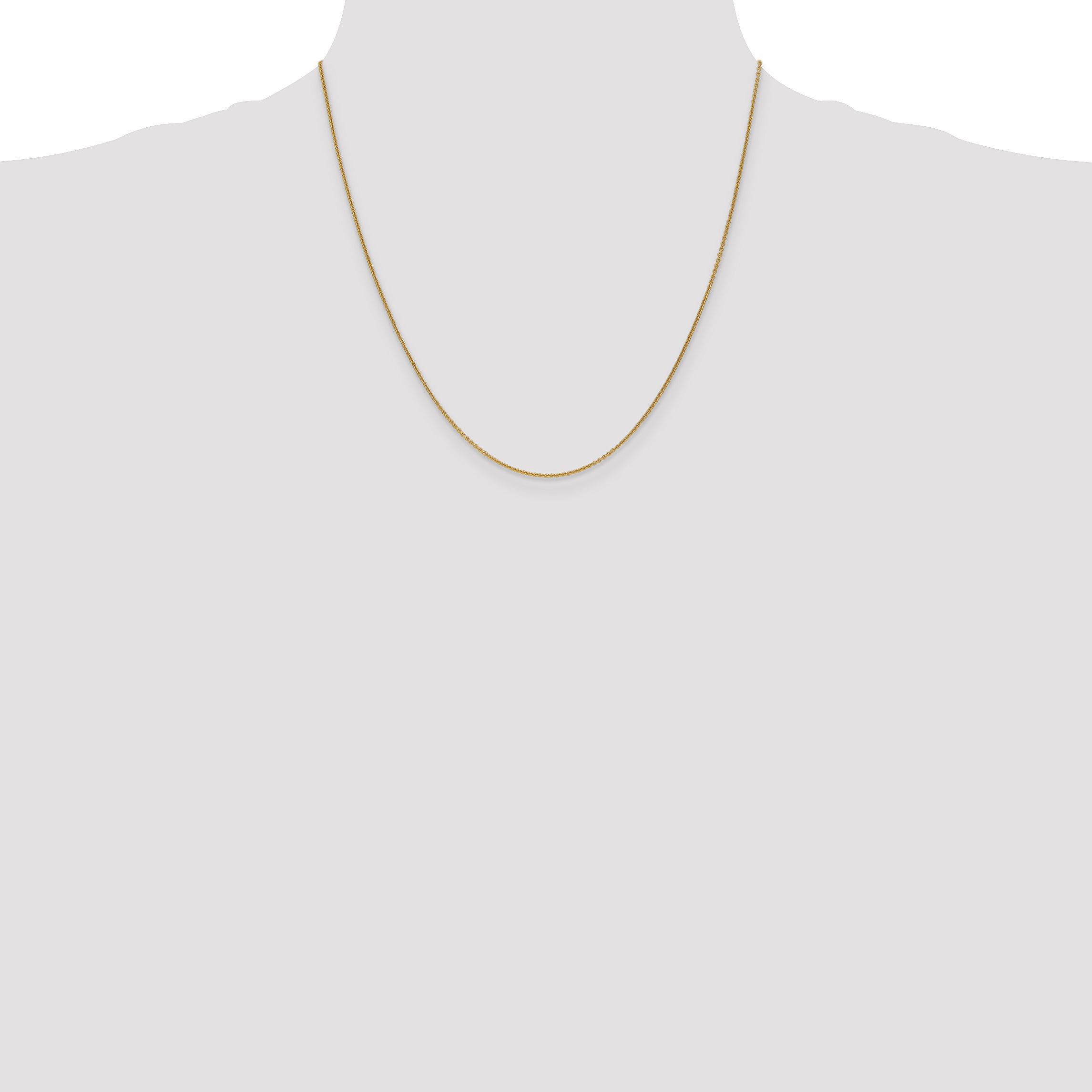 14K 20 inch 1mm Round Open Link Cable with Lobster Clasp Chain