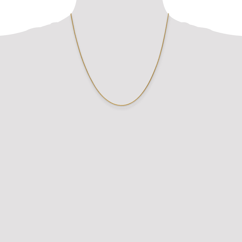 14K 1mm Round Open Link Cable with Lobster Clasp Chain