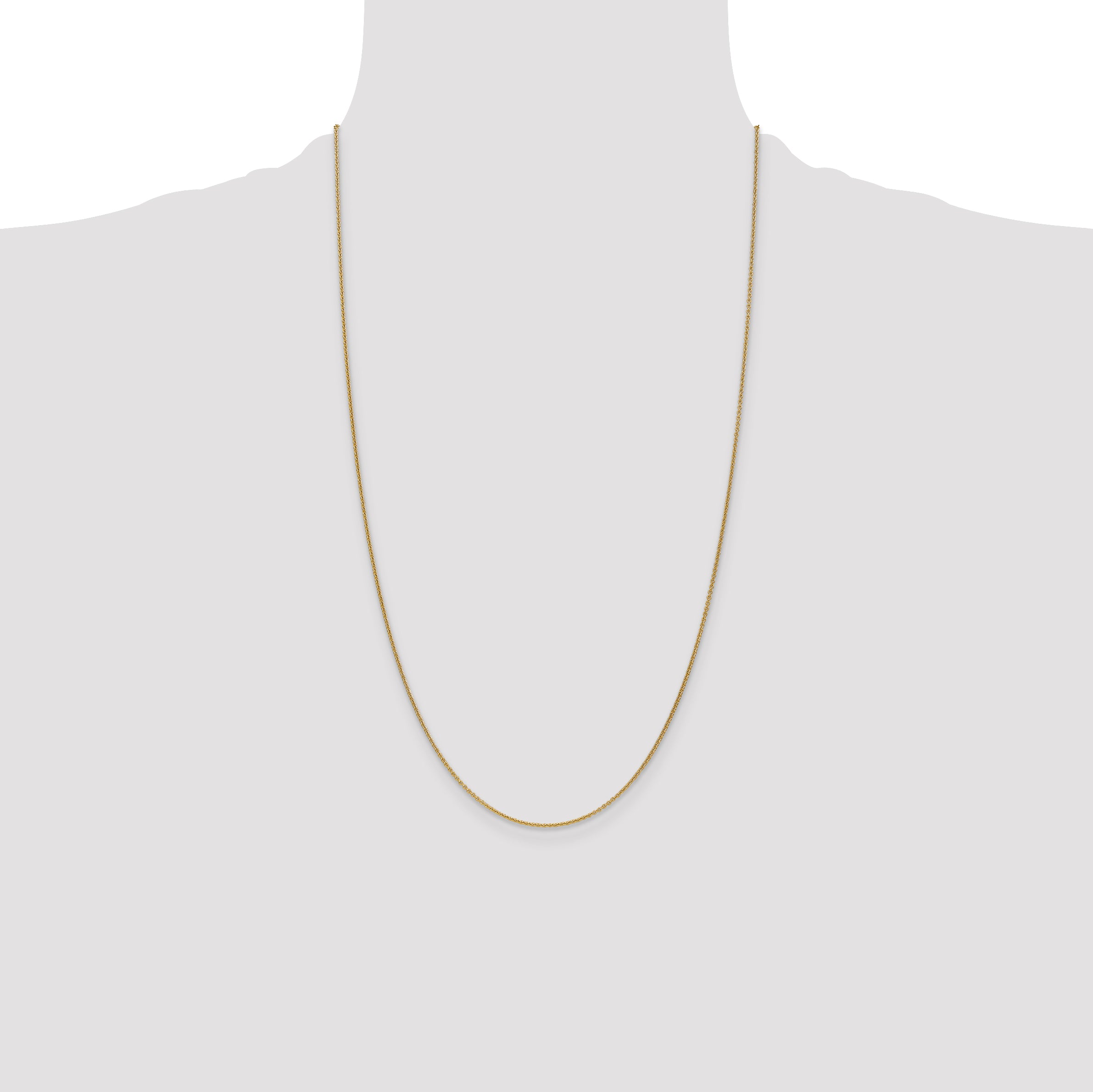 14K 26 inch 1mm Round Open Link Cable with Lobster Clasp Chain