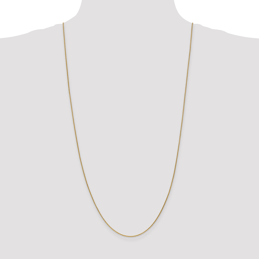 14K 1mm Round Open Link Cable with Lobster Clasp Chain