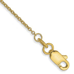 14K 1mm Round Open Link Cable with Lobster Clasp Chain