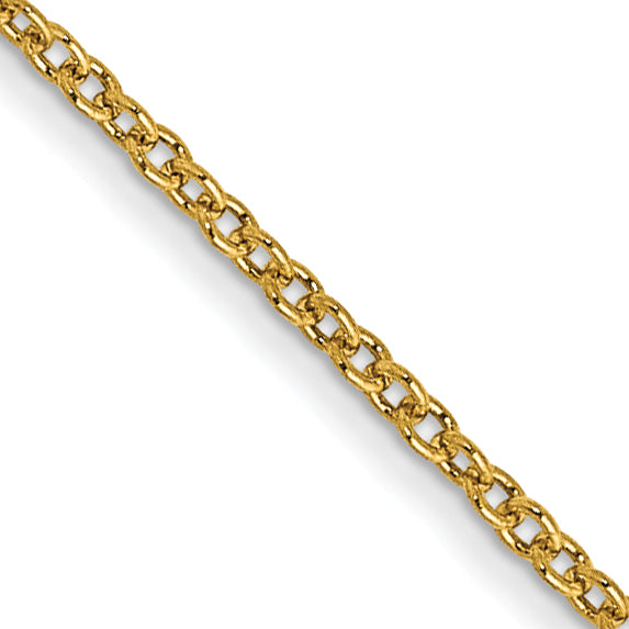14K Yellow Gold Solid Cable Chain Necklace 1mm