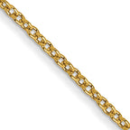 14K Yellow Gold Solid Cable Chain Necklace 1mm