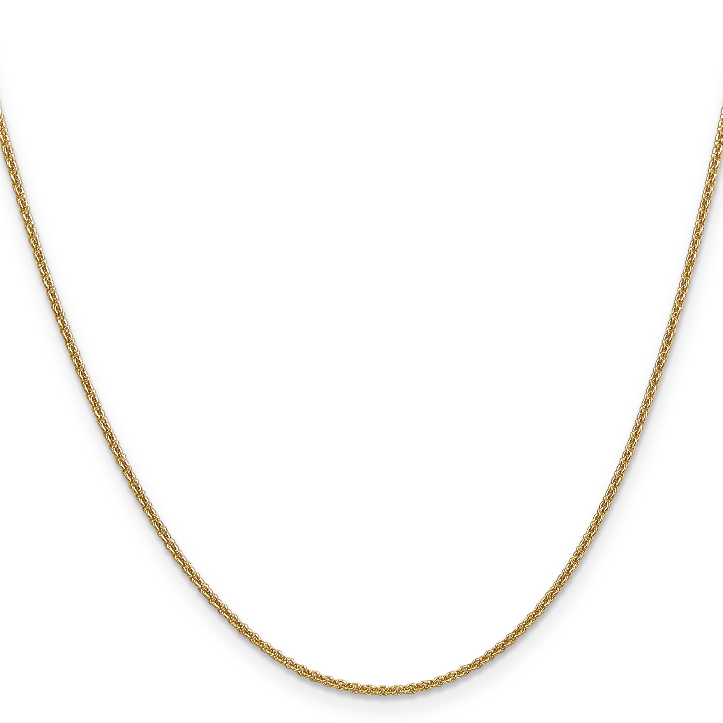 14K 1.4mm Round Open Link Cable with Lobster Clasp Chain