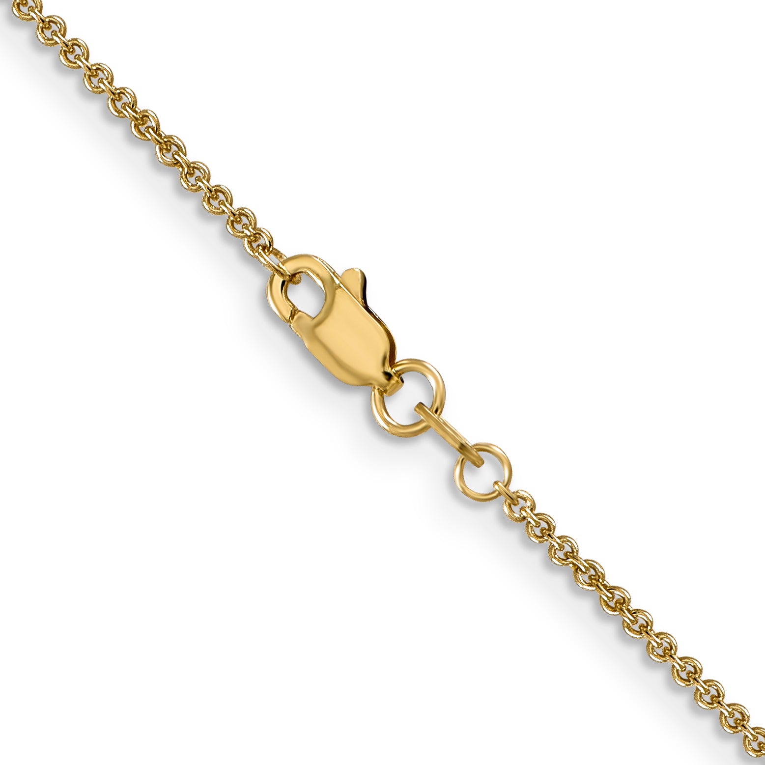 14K 1.4mm Round Open Link Cable with Lobster Clasp Chain