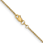 14K Yellow Gold Solid Cable Chain Necklace 1.4mm