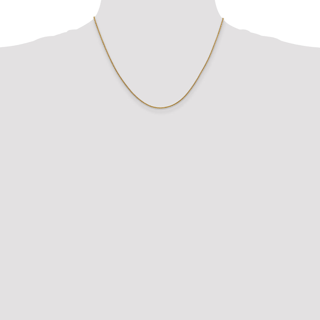 14K 1.4mm Round Open Link Cable with Lobster Clasp Chain