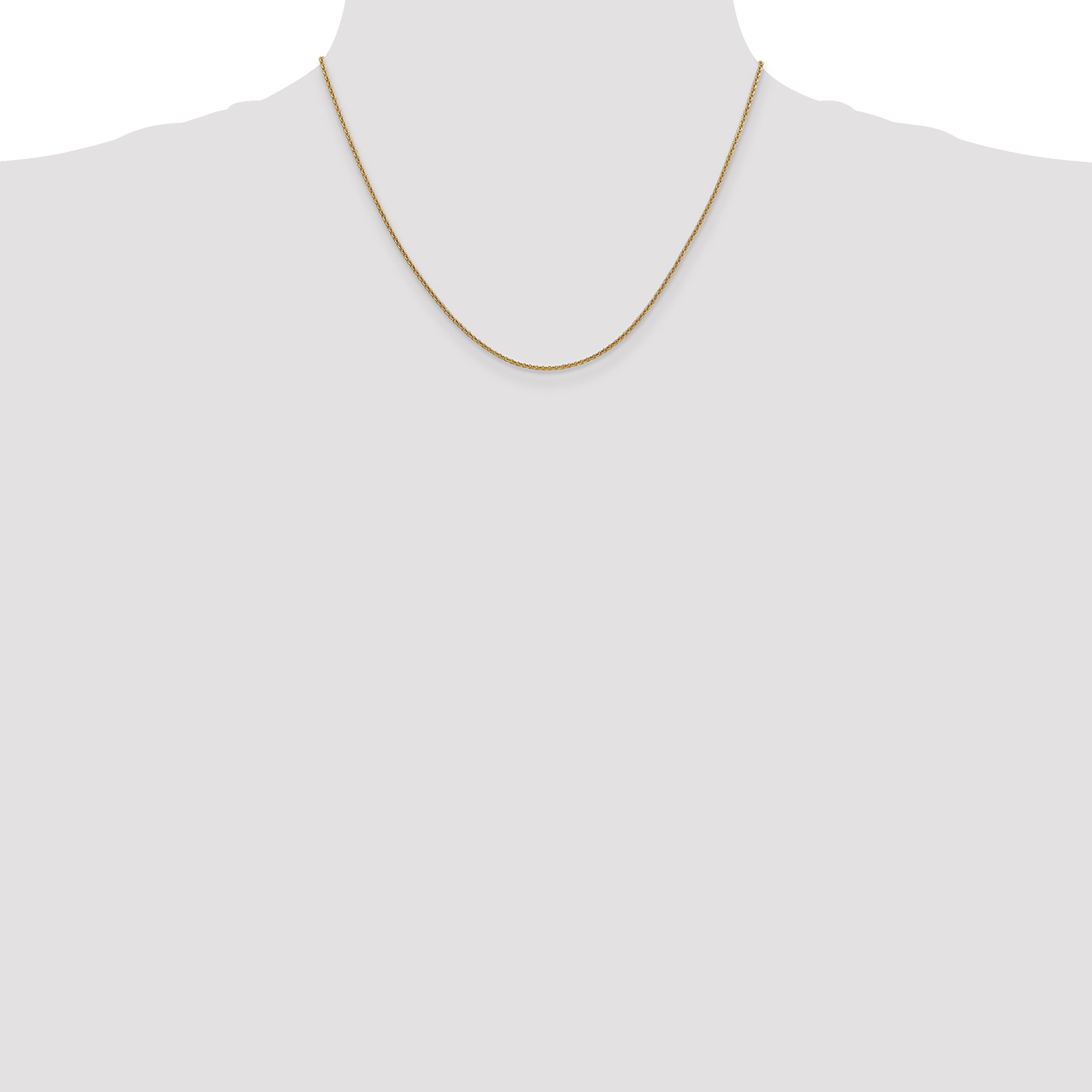 14K 1.4mm Round Open Link Cable with Lobster Clasp Chain