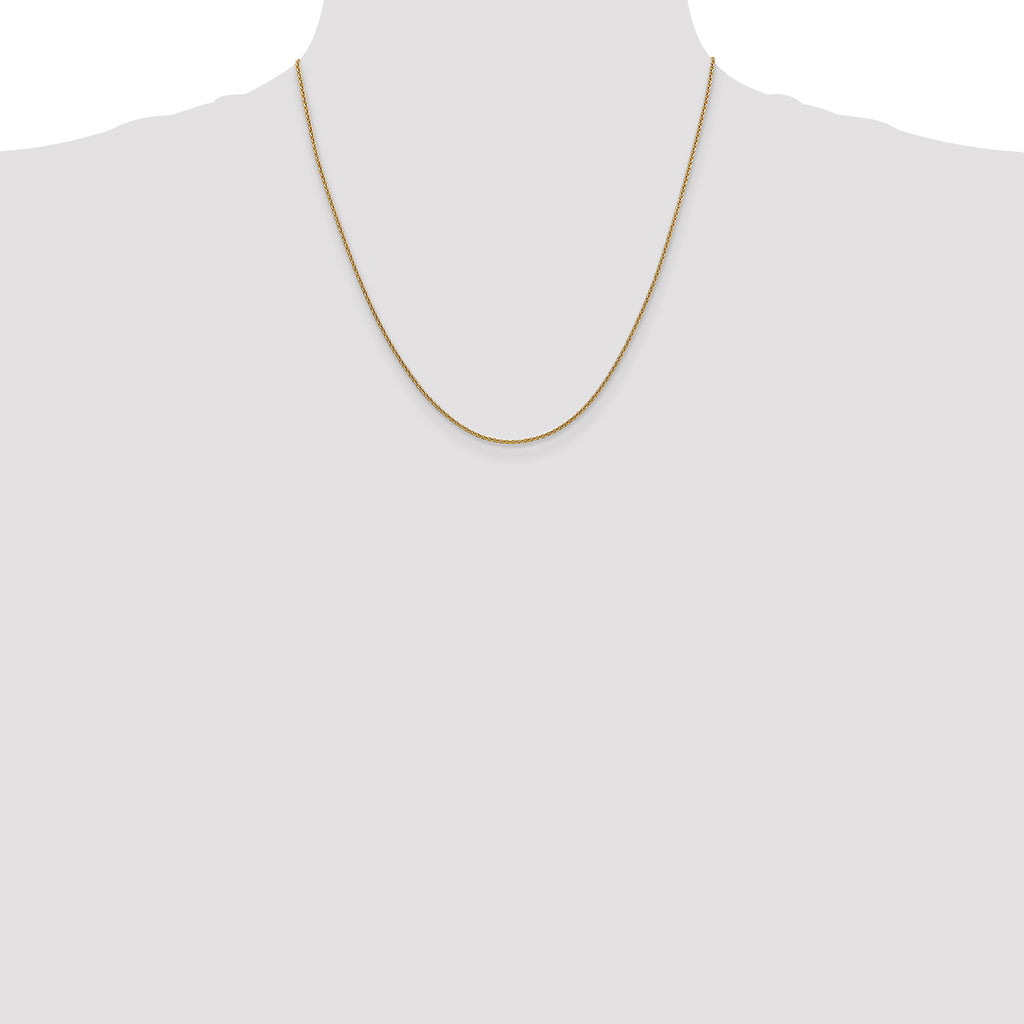 14K 1.4mm Round Open Link Cable with Lobster Clasp Chain