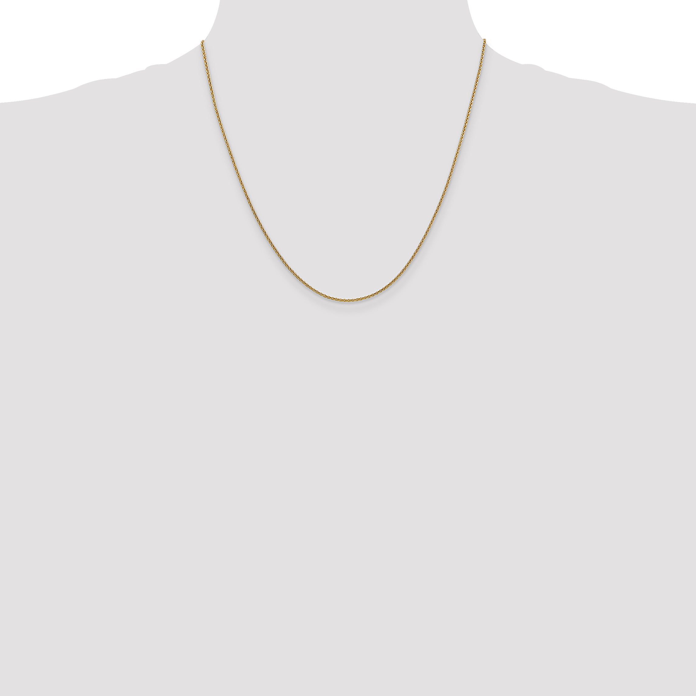 14K 1.4mm Round Open Link Cable with Lobster Clasp Chain