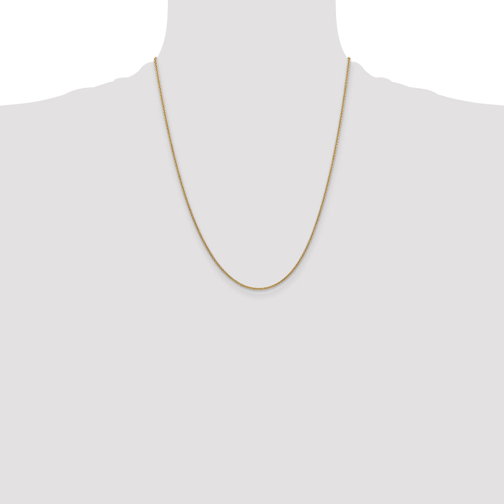 14K 1.4mm Round Open Link Cable with Lobster Clasp Chain