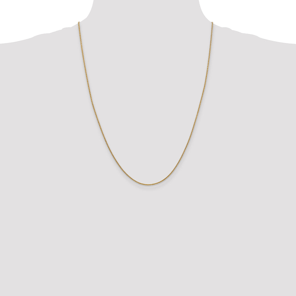 14K 1.4mm Round Open Link Cable with Lobster Clasp Chain