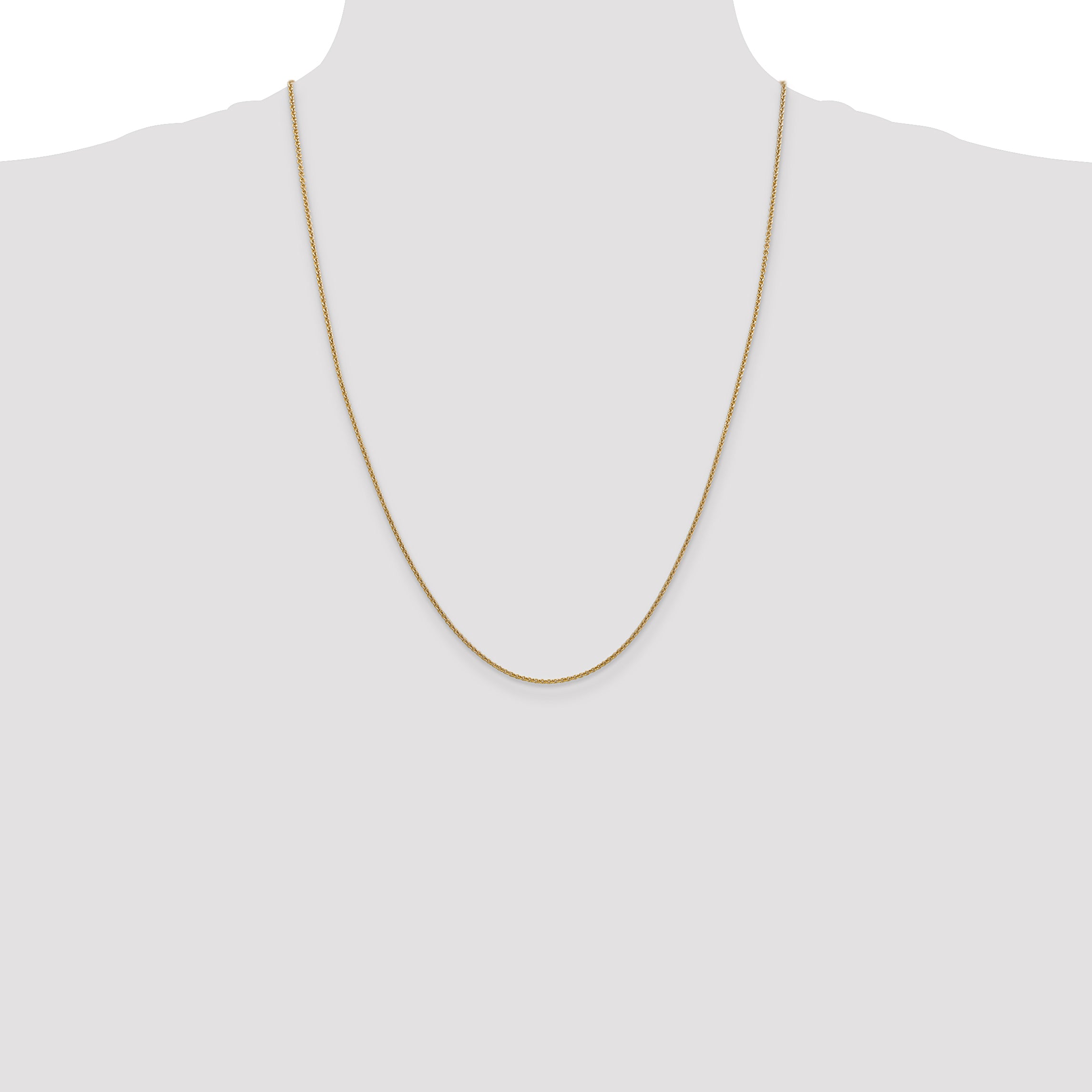 14K 24 inch 1.4mm Round Open Link Cable with Lobster Clasp Chain