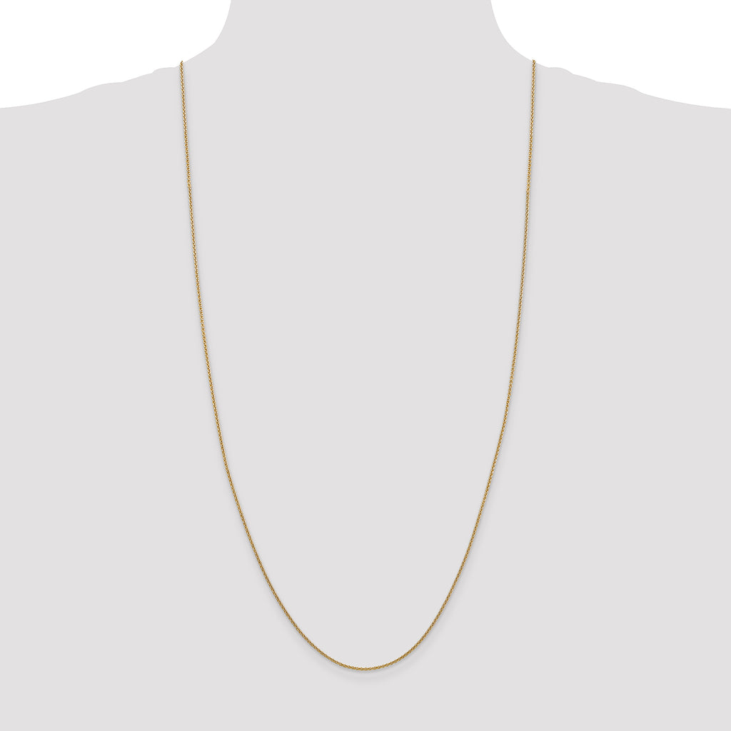 14K 1.4mm Round Open Link Cable with Lobster Clasp Chain