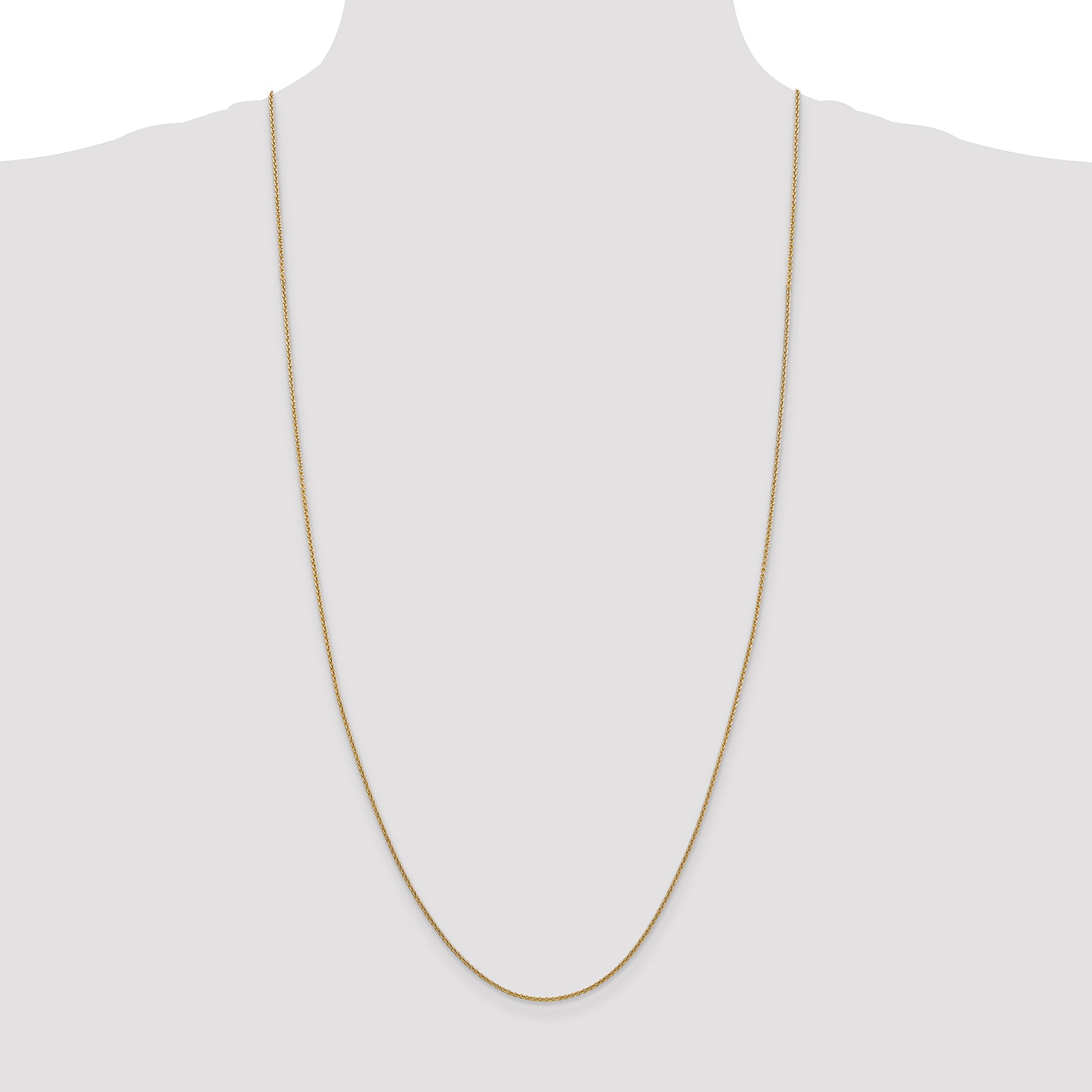 14K 1.4mm Round Open Link Cable with Lobster Clasp Chain