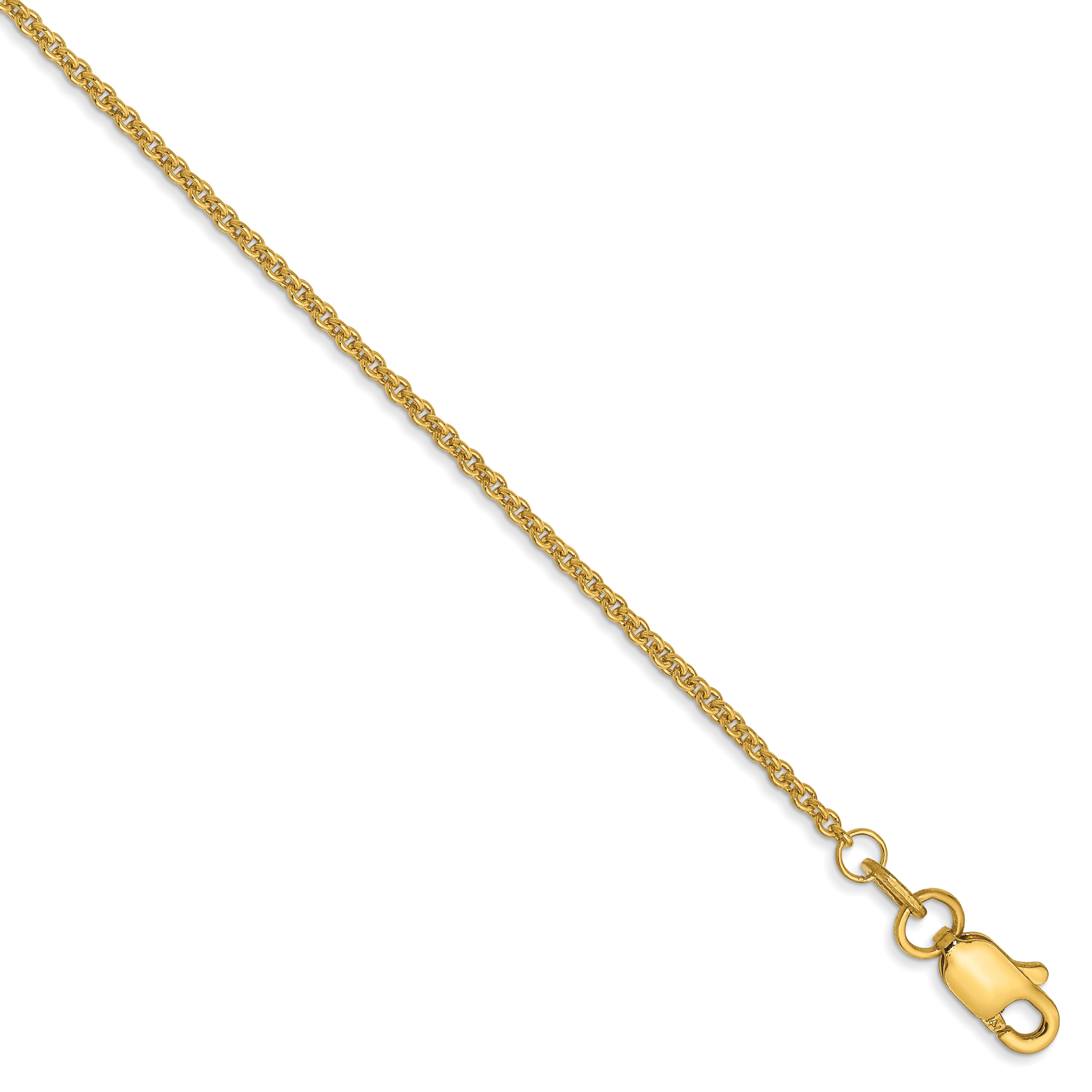 14K 10 inch 1.4mm Round Open Link Cable with Lobster Clasp Anklet Main image
