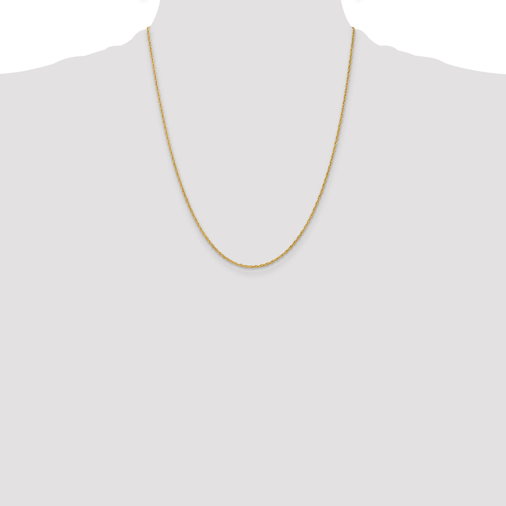 14K 22 inch 1.3 Heavy Baby Rope with Lobster Clasp Chain