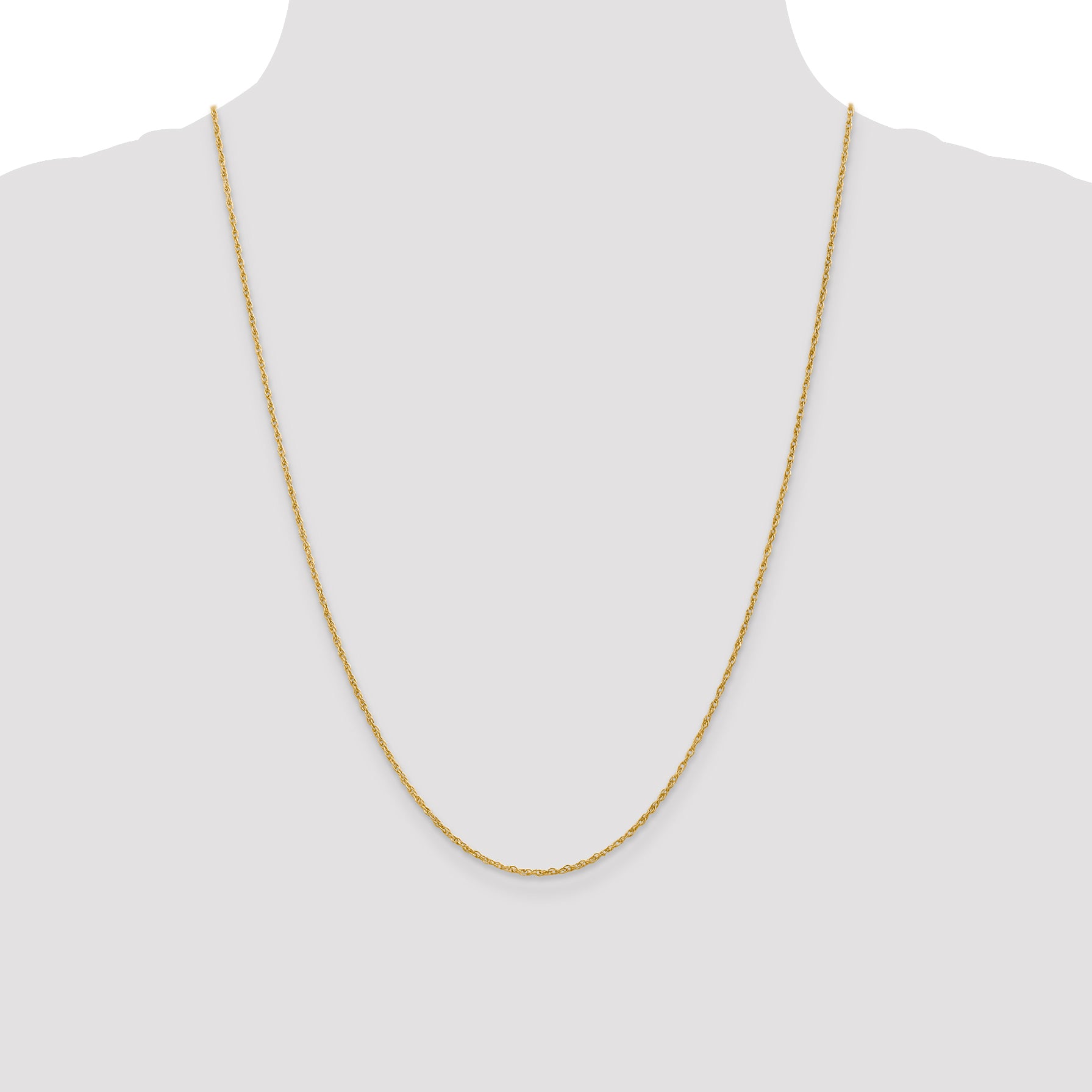 14K 24 inch 1.3 Heavy Baby Rope with Lobster Clasp Chain