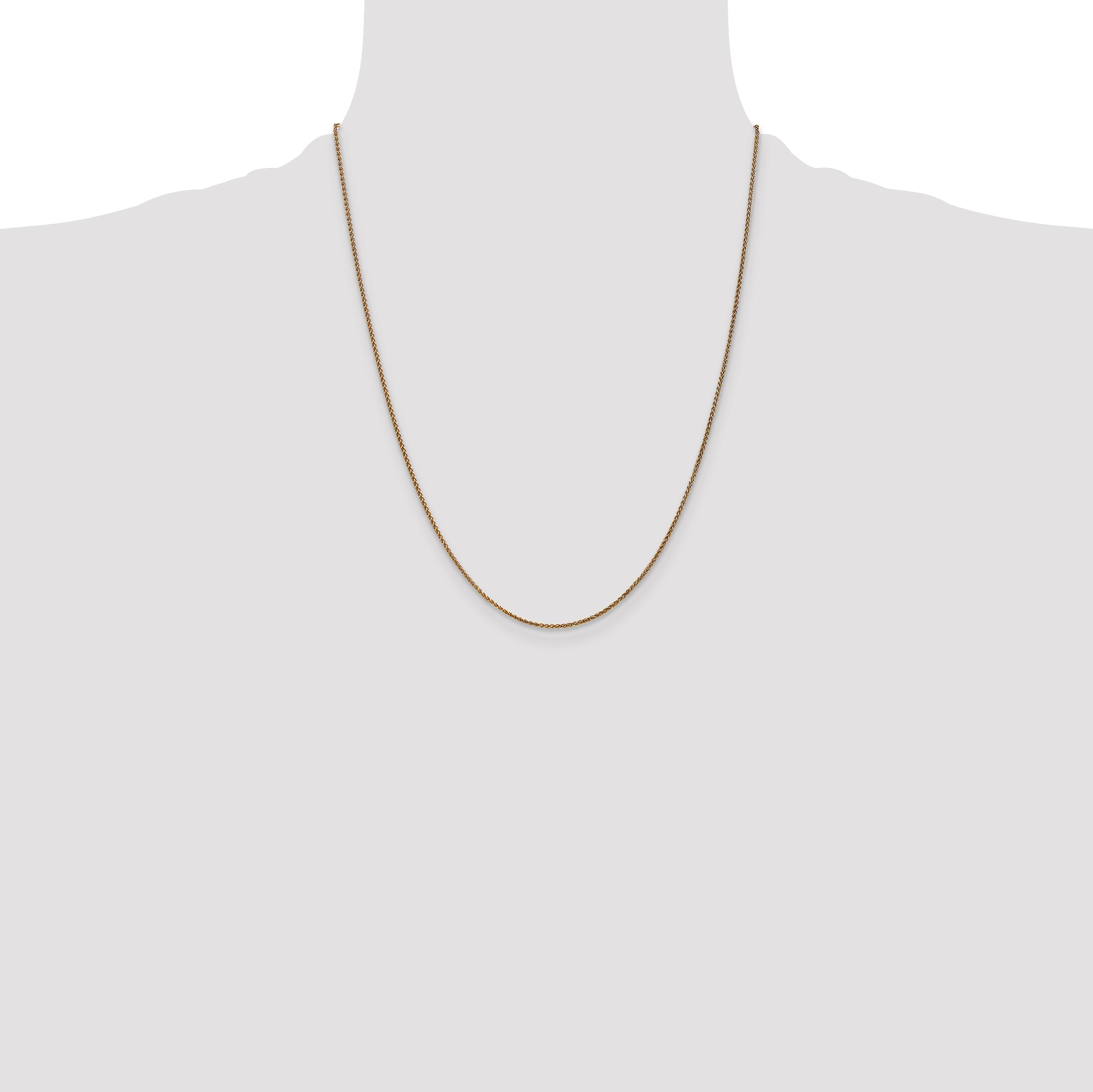 14K 22 inch 1.25mm Diamond-cut Spiga with Lobster Clasp Chain