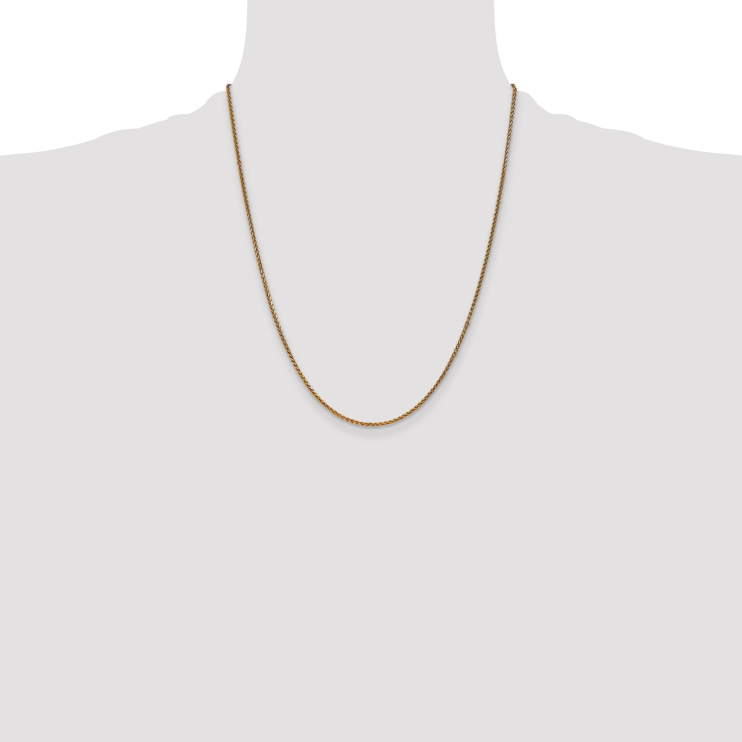 14K 22 inch 1.7mm Diamond-cut Spiga with Lobster Clasp Chain