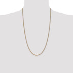 14K Yellow Gold Solid Diamond-Cut Wheat Chain Necklace 1.7mm