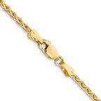 14k 30 inch 2.25mm Parisian Wheat with Lobster Clasp Chain