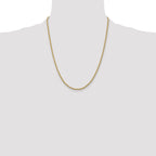 14k 22 inch 2.25mm Parisian Wheat with Lobster Clasp Chain