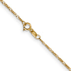 14K 24 inch 1.25mm Flat Figaro with Spring Pendant Ring Pendant Chain