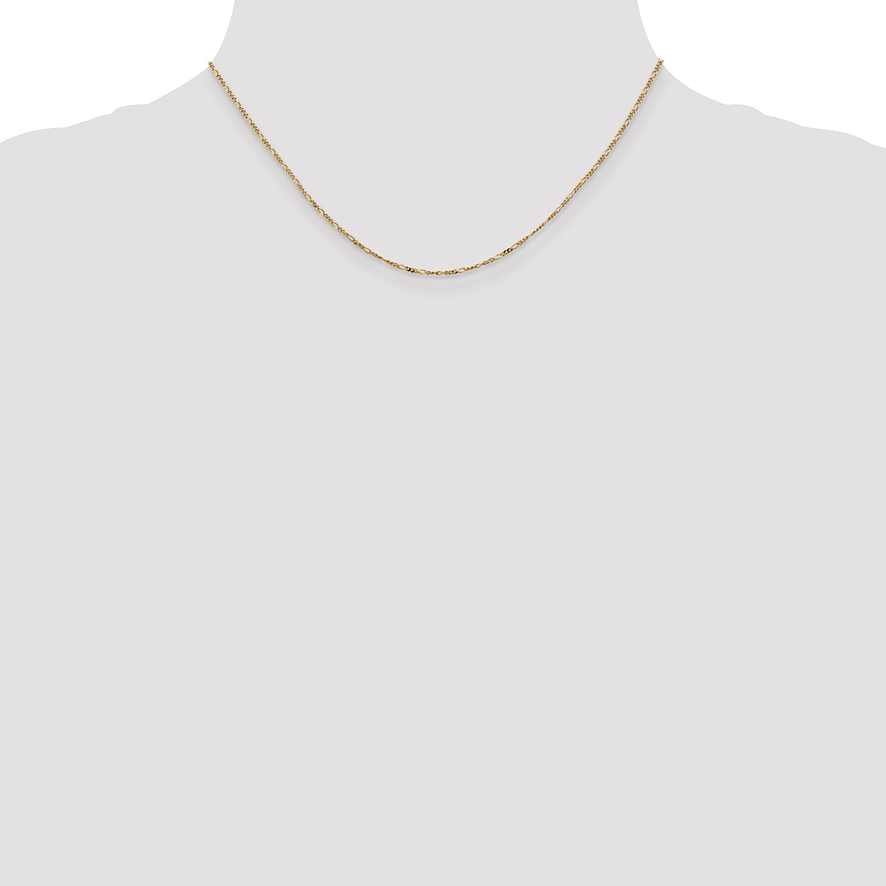 14K 16 inch 1.25mm Flat Figaro with Spring Pendant Ring Pendant Chain