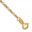 14K 10 inch 1.25mm Flat Figaro with Spring Ring Clasp Anklet