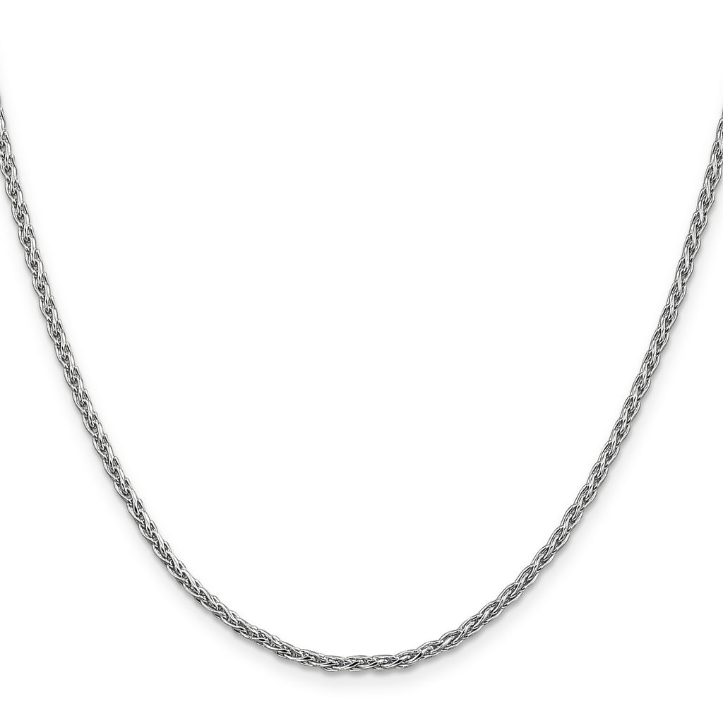 14K White Gold 24 inch 2.25mm Parisian Wheat with Lobster Clasp Chain