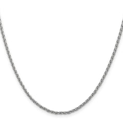 14K White Gold 24 inch 2.25mm Parisian Wheat with Lobster Clasp Chain