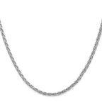 14K White Gold 24 inch 4mm Parisian Wheat with Lobster Clasp Chain