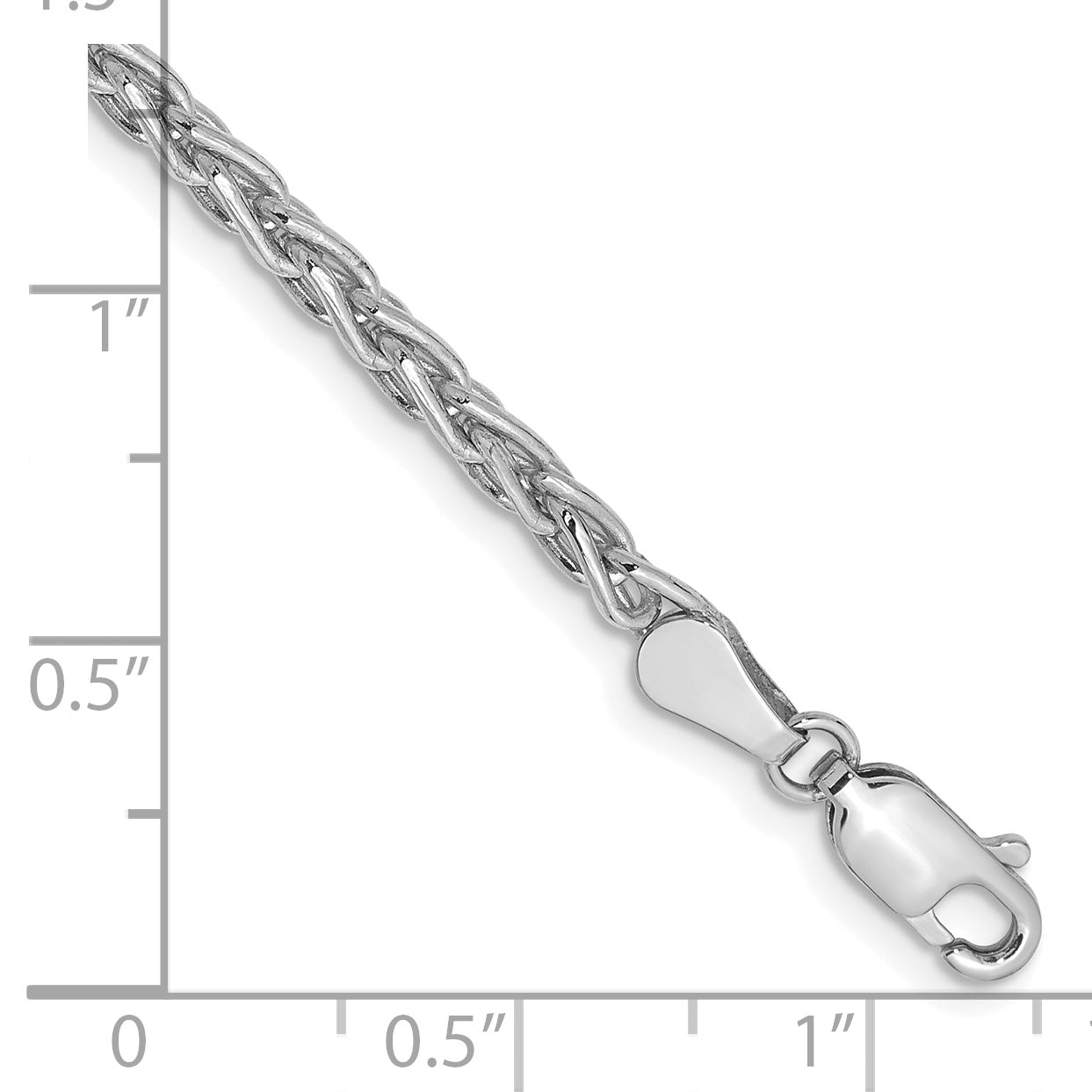 14K White Gold 7 inch 4mm Parisian Wheat with Lobster Clasp Bracelet Secondary image