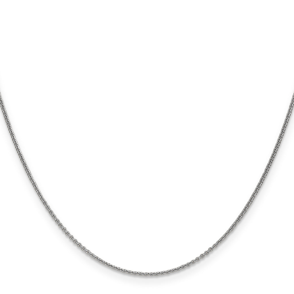 14K White Gold Solid Cable Chain Necklace 1mm